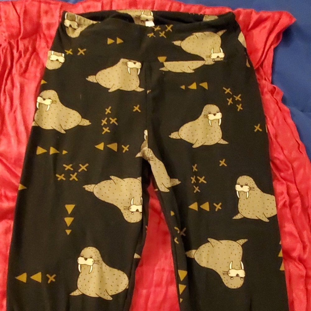 Lularoe leggings with cute walruses! OS